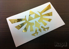 (2x) Zelda Triforce Symbol Sticker Die Cut Decal metallized GOLD Self Adhesive picture