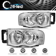 HEADLIGHTS ASSEMBLY FOR 2002-2005 DODGE RAM 1500 2500 3500 CHROME CLEAR LAMPS picture