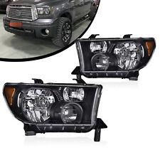 Black Pair Headlights RH+LH Fit For 2007-2013 Toyota Tundra 2008-2017 Sequoia picture