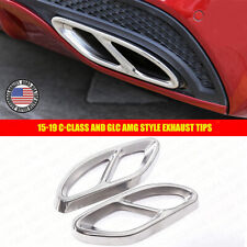 For A C E Class GLC CLA GLS GLE AMG Style Quad Exhaust Tips Tailpipe Cover Trim picture