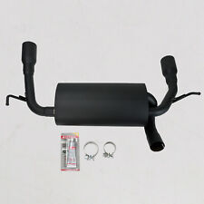 Dual CatBack Exhaust Muffler System For 07-17 Jeep Wrangler JK 2/4DR Flat Black picture