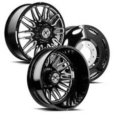 24x8.25 XF Off-Road XF-240 Black Milled 11-UP GM DUALLY Wheels 8x210 Set of 6 picture