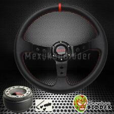 350mm Black Deep Racing Steering Wheel + Hub Adapter For Nissan Pulsar Maxima picture