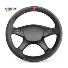 Black Suede Steering Wheel Cover for Mercedes Benz W204 C-Class 2007-2010 #2104 picture
