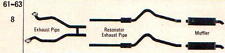 1962 FORD THUNDERBIRD DUAL EXHAUST SYSTEM, ALUMINIZED, WITHOUT RESONATORS  picture
