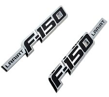 2Pc Fits 2009-2014 F-1-5-0 Lariat Front Fender Emblem Badge Chrome picture