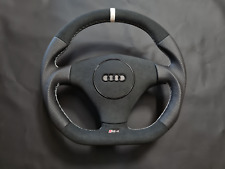 Steering Wheel AUDI A4 B6 S4 RS4 S-Line TT MK1 Flat Bottom extra THICK set white picture