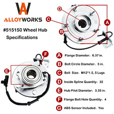Front Wheel Bearing and Hub Assembly for 2012-2018 2015 2017 Dodge Grand Caravan picture