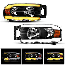Sequential Switchback Headlights LED DRL for 2002-2005 Dodge Ram 1500 2500 3500 picture