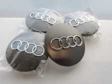 Set(4pcs) Audi 68mm Gray Chrome Wheel Rim Center Hub Caps Replacement 4B0601170A picture