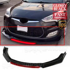 For Hyundai Veloster 2013-2017 Glossy Black Front Bumper Lip Spoiler Splitters picture
