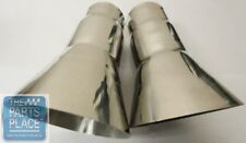68-72 Cutlass 442 Trumpet Tail Pipe Exhaust Extensions Pr Stainless - 2