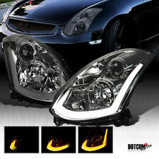 Fit 03-07 Infiniti G35 Coupe Smoke Projector Headlights LED Sequential Signal picture