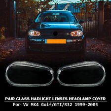 PAIR FOR 1999-2005 VW MK4 GOLF R32 REPLACEMENT GLASS HEADLIGHT LENS COVER LH+RH picture