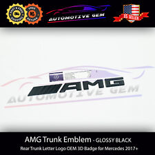 AMG Emblem GLOSS BLACK Rear Trunk Lid Badge Letter Logo OEM 3D Mercedes Benz picture