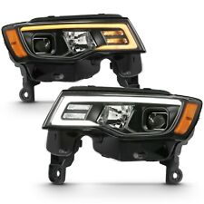 Pair Black Halogen Ver. Switchback Headlights for 2017-2019 Jeep Grand Cherokee picture