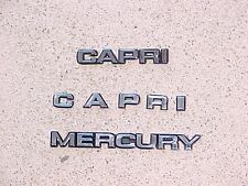 NEW 1979-1986 MERCURY CAPRI HOOD LETTERING & DECK LID 3-PIECE EMBLEM SET — PPI picture
