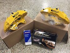 2009-13 Cadillac CTS-V Brembo Yellow 6 Piston Front Calipers w/pads + pins ZL1 picture