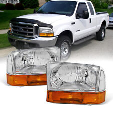 1999-2004 Ford F250 F350 F450 Superduty Excursion Headlights w/Amber Bumper Lamp picture