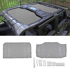 Sunshade Mesh Shade Top Cover UV Protect for Jeep Wrangler JL 2018+ 4-Door Grey picture