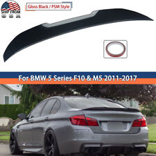 For 11-17 BMW 5 Series F10 F18 528i 550i 535i Gloss Black PSM Style Rear Spoiler picture