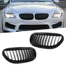 1 Pair Gloss Black Front Kidney Bumper Grille For BMW E63 E64 650i M6 2004-2010 picture