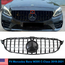 Black GT R Style Grille Grill For Mercedes Benz W205 C180 C300 C43 2019-2021 picture