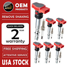 6X Ignition Coils + 6X spark plugs Pack for Audi A4 A8 Q5 Q7 R8 S4 VW  UF529 picture