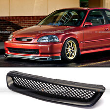 For 96-98 Honda Civic EJ/EK JDM Type R Glossy Black Mesh ABS Front Hood Grille picture