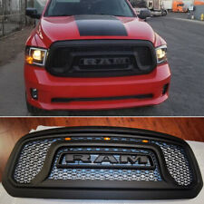 Grill for 2013-2018 Dodge Ram 1500 Front Grille Upper Bumper Mesh W/Letters& LED picture
