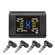 LCD Display 4 Sensors TPMS Car Tire Pressure Monitoring System Wireless Solar picture