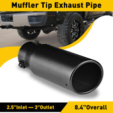 Car Tip Exhaust Muffler Pipe Stainless Coating Steel Long Fit inch 1.4-2.5 Black picture