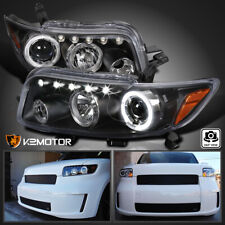 Black Fits 2008-2010 Scion xB LED Halo Projector Headlights Lamps L+R Pair 08-10 picture