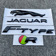4X Glossy Black F-TYPE Badge Rear Trunk Emblem Sticker Fits Jaguar R Logo Decal picture