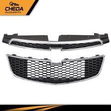 Fit For 2011-2014 Chevy Cruze Front Bumper Upper & Lower Grille Set of 2PCS picture