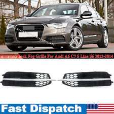 Honeycomb Look Fog Light Grille For Audi A6 C7 S Line S6 2012-2014 Chorme+Black picture