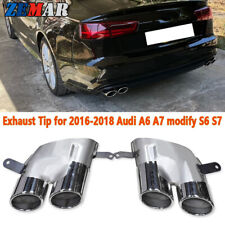Car Exhaust Tips For Audi A6 A7 Up to S6 S7 2016-18 Stainless Steel Muffler Pipe picture