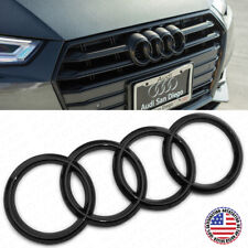 08-20 A3 S3 A4 S4 A5 S5 S RS Gloss Black Front Grille Rings Badge Logo Emblem picture