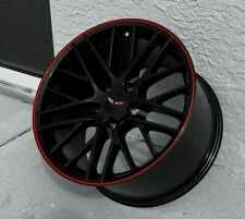 Gloss Black C6 ZR1 Red Lip Corvette wheels FITS 1988-1996 C4  17X9.5