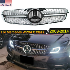 Black Front Upper Grill LED Star For Mercedes Benz C200 C250 C300 2008-14 Grille picture