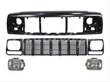 FOR 1997-2001 JEEP CHEROKEE HEADER PANEL GRILLE HEADLIGHT BEZEL RAW BLACK 6PCS picture