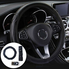 Universal Auto Car Steering Wheel Cover Leather Breathable Anti-slip Black 38'WR picture