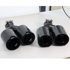 For BMW TWIN End Tips Tail Pipe Dual Car Exhaust 63mm In 101MM Out Carbon Fiber picture