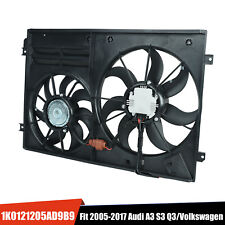 AC Condenser Dual Radiator Cooling Fan For 2005 Audi VW Beetle Passat Golf Jetta picture
