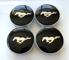 SET of 4 Wheel Rim Center Hub Caps For Ford Mustang GT Running Horse Black 60mm picture