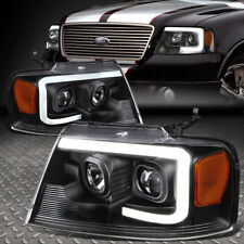 [3D LED DRL]FOR 04-08 FORD F-150/MARK LT PROJECTOR HEADLIGHT LAMPS BLACK/AMBER picture