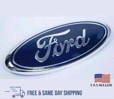 FORD BLUE & CHROME 2004-2016 F150 FRONT GRILLE/ TAILGATE 9 inch Oval Emblem 1PCS picture