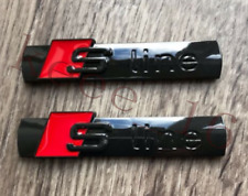 2x for Audi S-Line Gloss Black Badge Emblem 3D A3 A4 A5 A6 A7 Q5 TT Side Fender picture