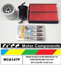 SPARK PLUG & FILTER KIT Oil Air Fuel FORD FESTIVA WB WD B5 1.5 Litre 1/97-12/97 picture