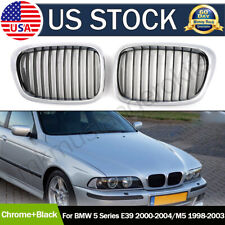 Chrome Black Front Kidney Grill Fits 98-03 BMW E39 M5 Series 525i 528i 530i 540i picture